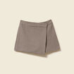 Jupe-short fluide avec doublure noir femme