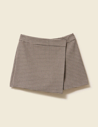 Jupe-short fluide avec doublure noir femme