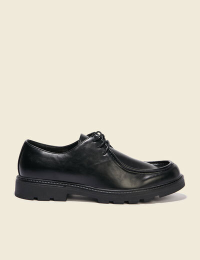 Derby &agrave; semelle crant&eacute;e noir homme