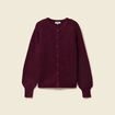 Gilet manches longues bordeaux femme