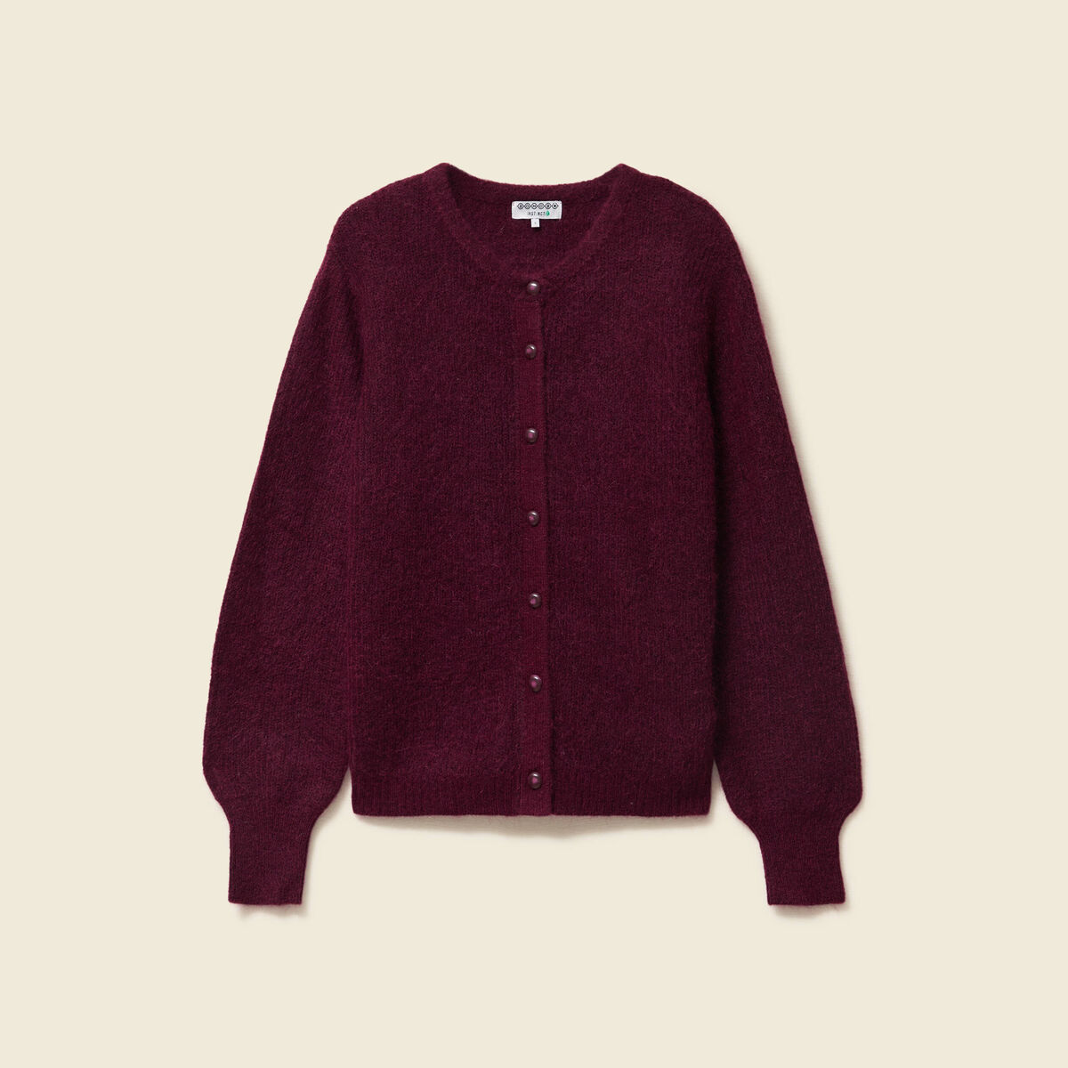 Gilet manches longues bordeaux femme