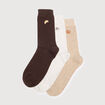 Lot de 3 paires de chaussettes hautes ecru homme