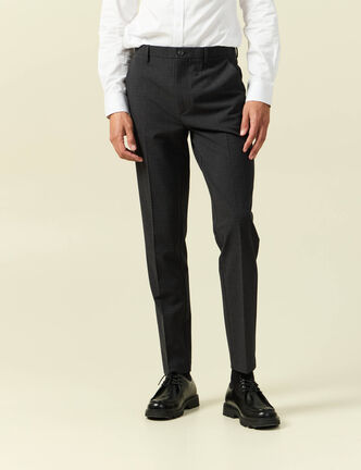 Pantalon chino droit longueur 32 noir homme