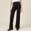 Jeans flare à pont denim noir femme