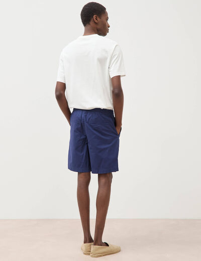Bermuda en coton bleu fonc&eacute; homme
