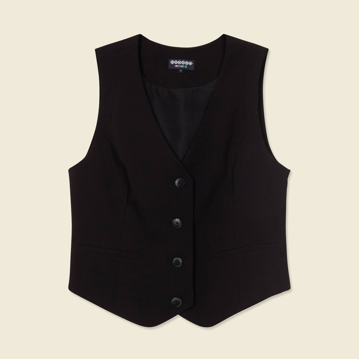 Veston sans manches ajusté noir femme