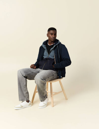 Sweat zipp&eacute; &agrave; capuche vert fonc&eacute; homme