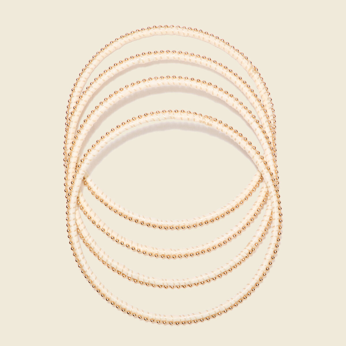 Lot 4 bracelets raphia ecru femme