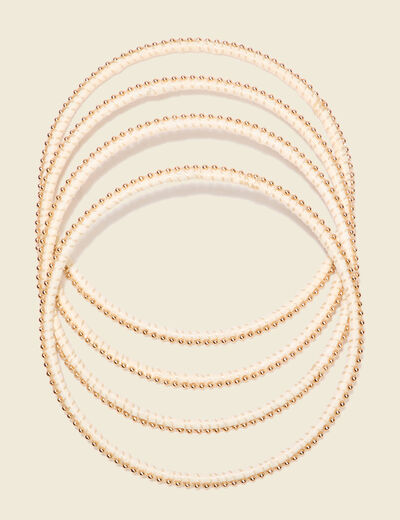Lot 4 bracelets raphia ecru femme