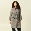 Manteau oversize col montant gris fonc&eacute; femme
