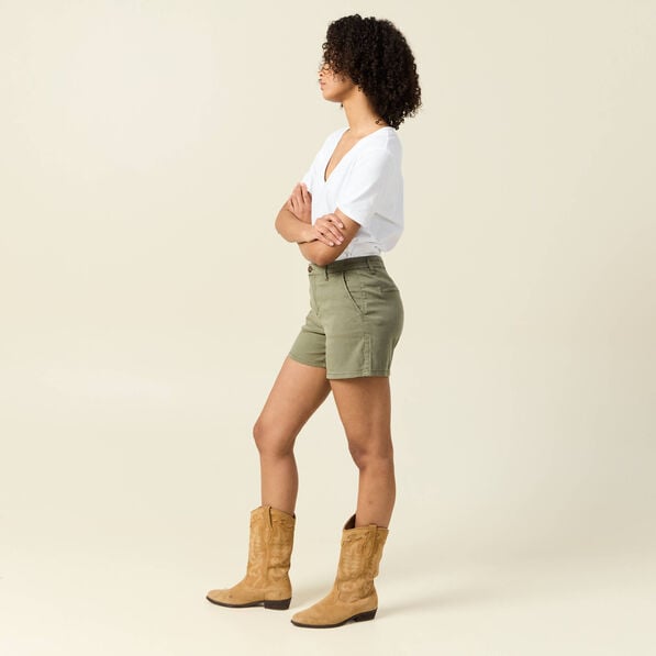 short chino eco responsable vert kaki femme Short chino éco-responsable vert kaki femme