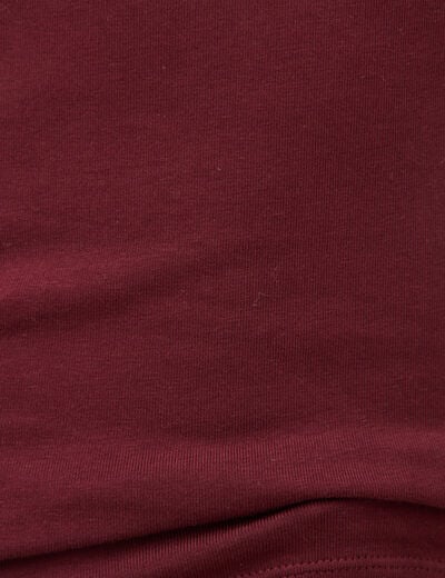 T-shirt ajust&eacute; manches courtes bordeaux femme