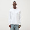 T-shirt droit en coton manches longues blanc homme