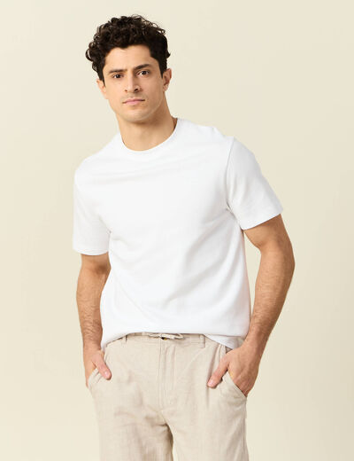 T-shirt manches courtes blanc homme