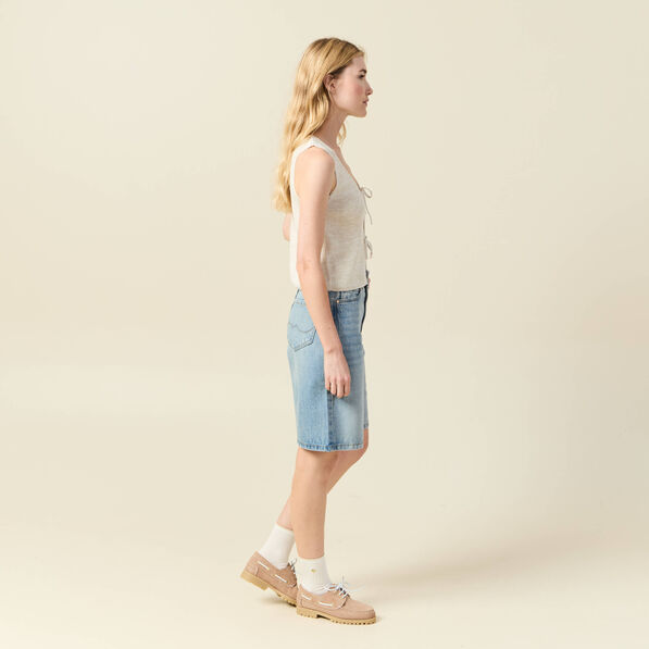 debardeur tricot noue creme femme Débardeur tricot noué creme femme