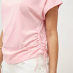 T-shirt col bateau manches courtes rose clair femme