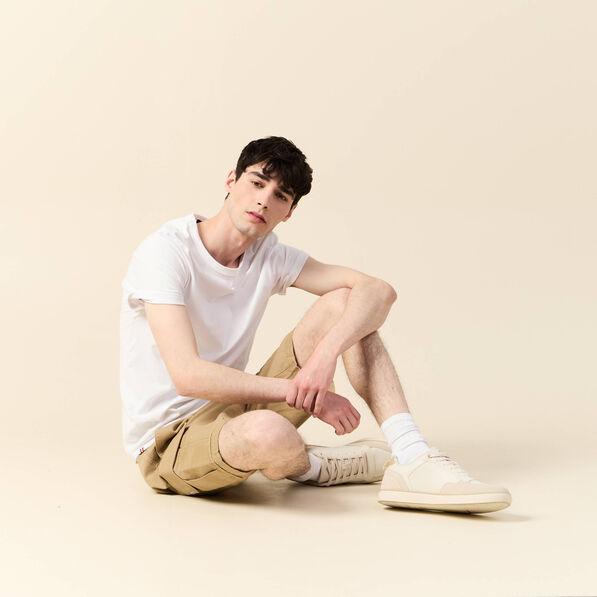Bermuda droit cargo taupe homme