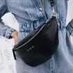 Sac banane simili cuir noir femme