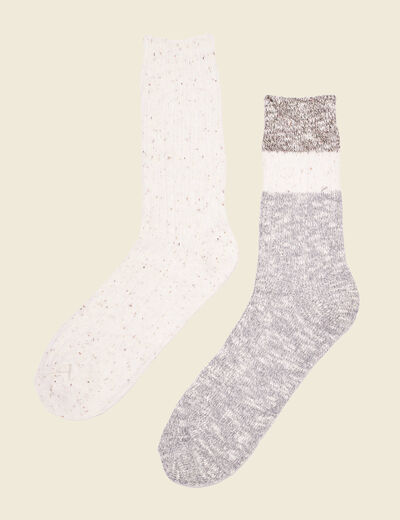 Lot 2 paires chaussettes gris homme