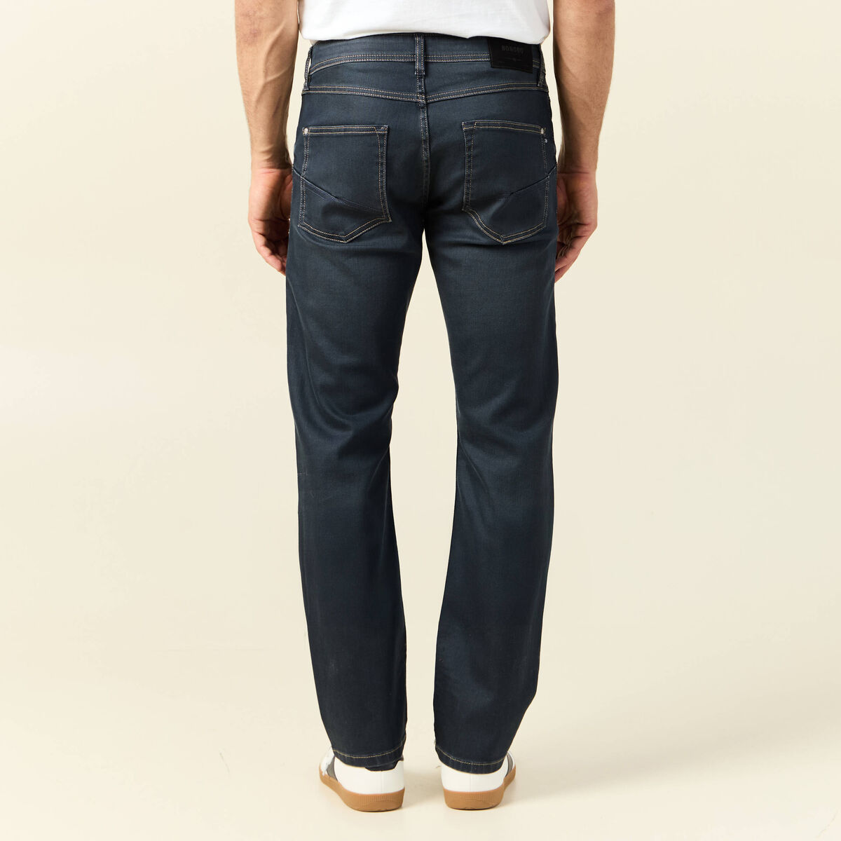 Jeans regular used denim gris homme