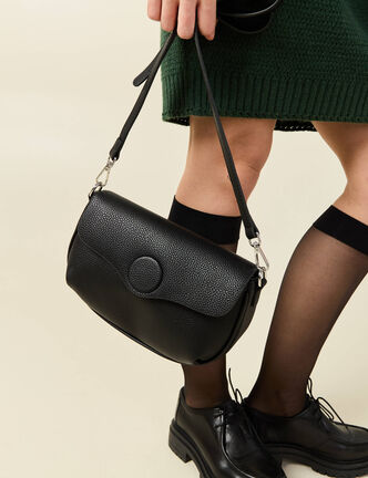 Sac à rabat noir femme