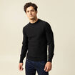 Pull col rond manches longues noir homme