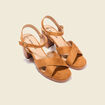 Sandales à talons suédine camel femme