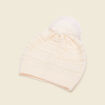 Bonnet &agrave; pompon ecru femme