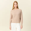 Pull manches longues sequins rose clair femme