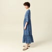 Robe longue droite bleu femme