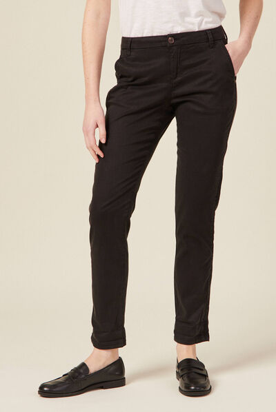 Pantalon chino Instinct noir femme