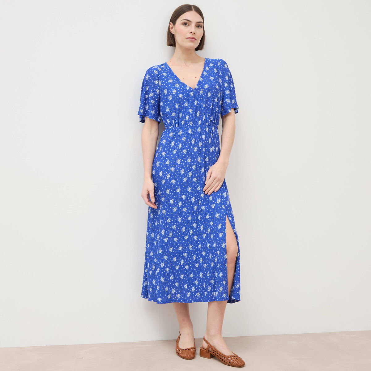 Robe longue bleu roi femme