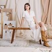 Polo manches courtes ecru femme