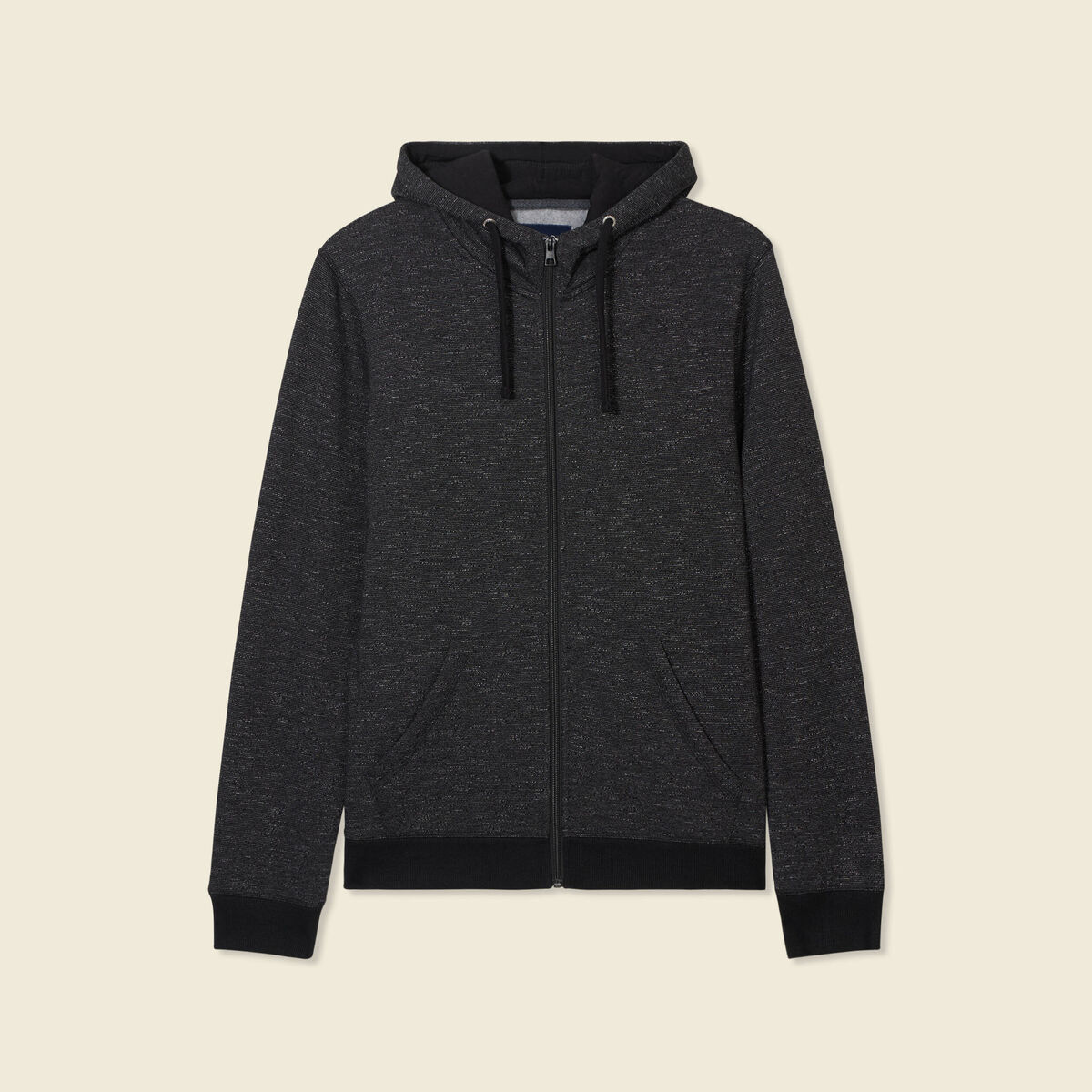 Gilet manches longues zipp&eacute; noir homme