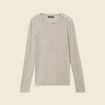 T-shirt manches longues avec laine gris clair femme