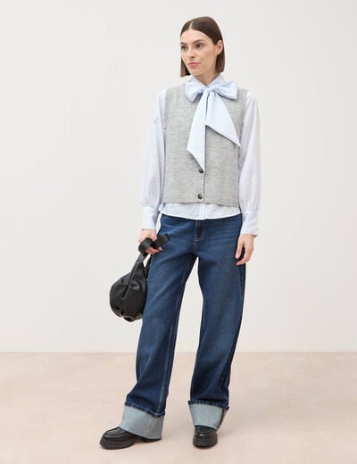 Jeans straight taille standard denim brut femme