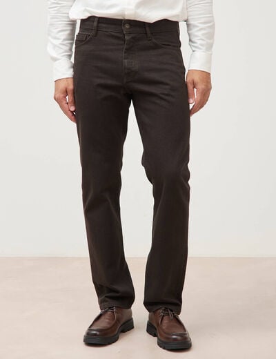 Jeans regular longueur 32 marron homme