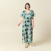 Robe col V manches courtes blanc femme