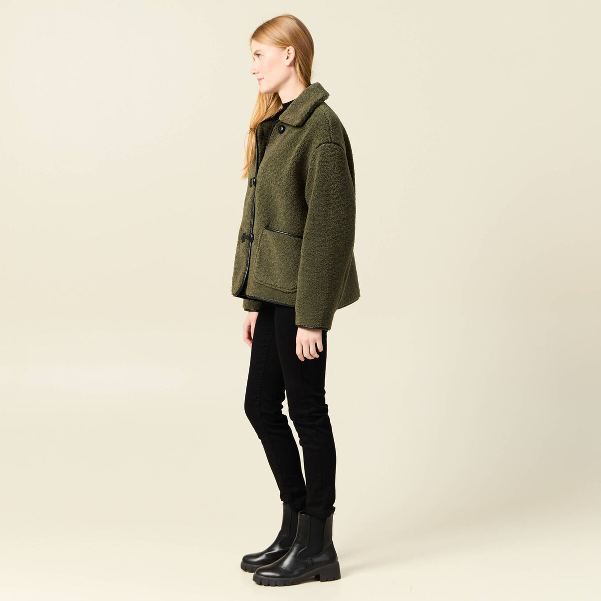 Manteau vert kaki femme