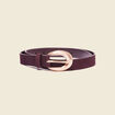 Ceinture suédine en cuir bordeaux femme