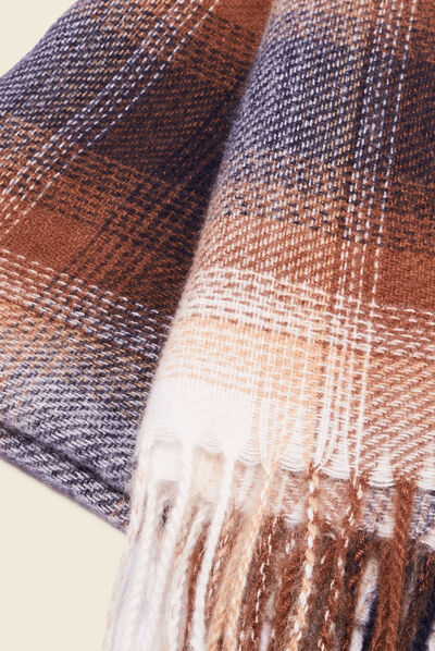 Écharpe à franges marron homme