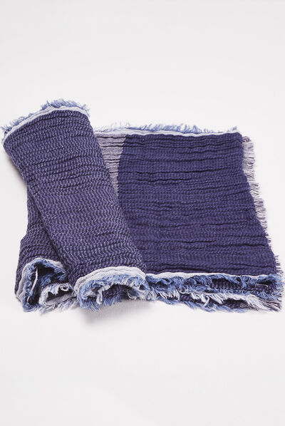 Foulard effet froissé bleu marine homme