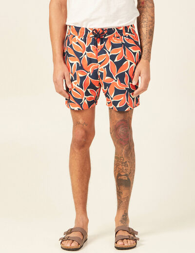 Short de bain orange homme