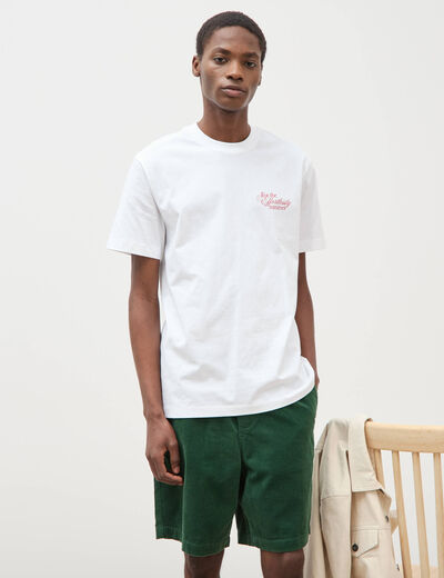 Bermuda en velours vert homme