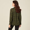 Chemise satin éco-responsable vert kaki femme