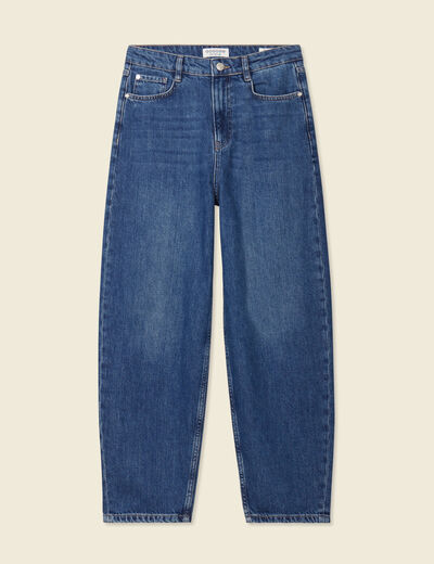 Jeans barrel taille haute denim stone femme