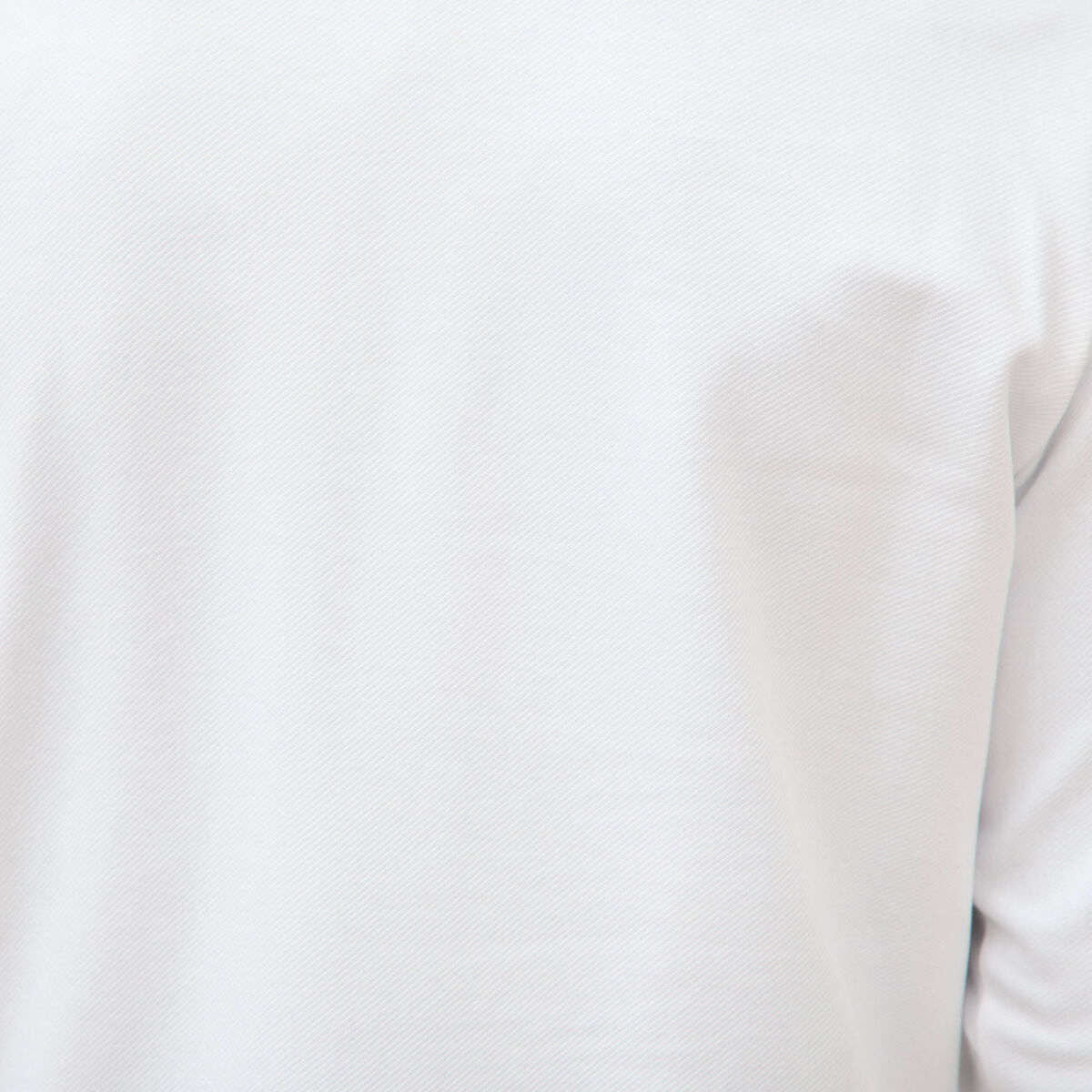 Polo droit manches longues blanc homme