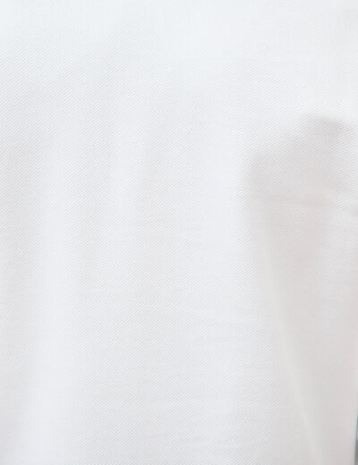 Polo droit manches longues blanc homme
