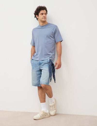 T-shirt manches courtes bleu gris homme