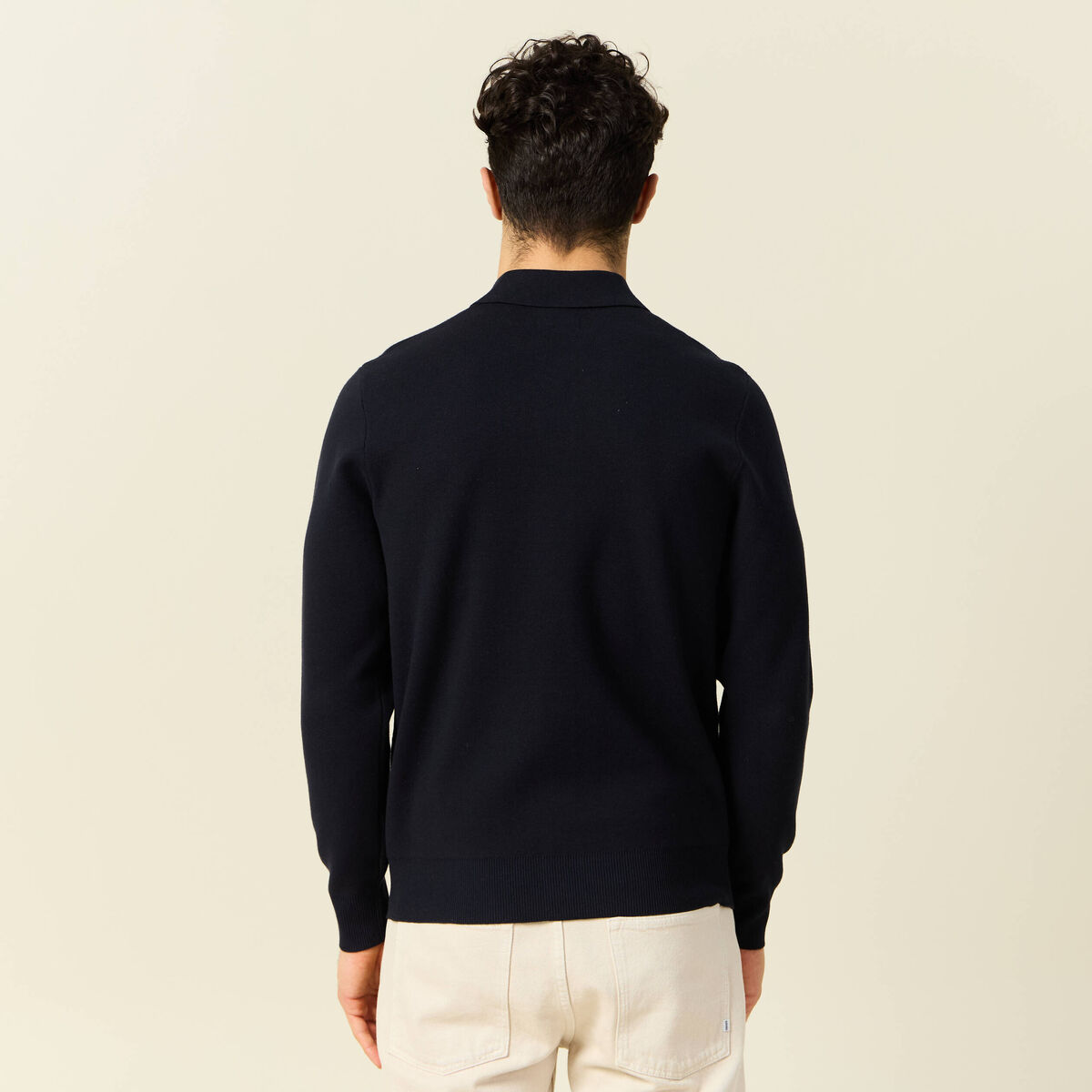 Gilet manches longues bleu marine homme